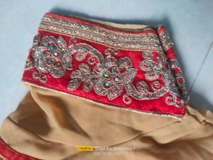 Cream&amp;Red Combination Blouse