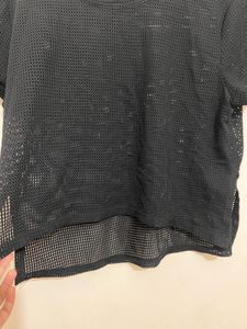 Black Mesh Crop Top