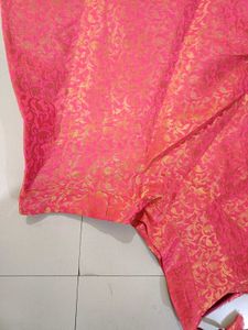 Elegant coral Pink Brocade Lehenga