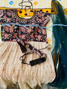 Ethnic Long Frock, Dupatta With Belt
