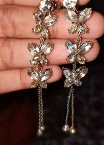 Elegant Drop Earrings with Crystal Accents