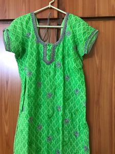 Green Embroidered Kurti