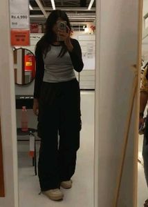 Grey &amp; Black Raglan Long Sleeve Top