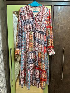 Only Multicolor Printed Midi Dress