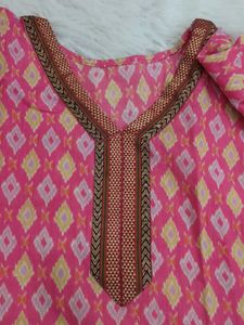 Pink Printed Kurta and Pants Set