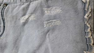 Light Wash Distressed Denim Shorts