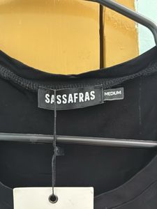 Sassafras Black Crop Top - New