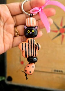Cute Cat and peach bag charm 😍