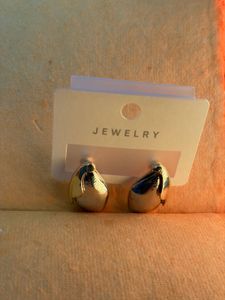 Two-Tone Gold &amp; Silver Chunky Teardrop Statement