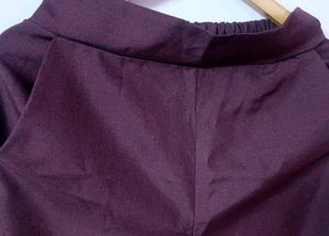 Women's Burgundy Office Pants