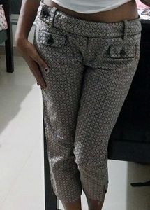 Brown Patterned "ANN TAYLOR" Capris
