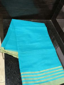 Teal &amp; Gold Saree