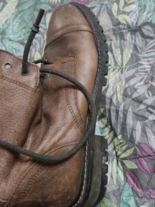 Vintage Leather Lace-Up Ankle Boots