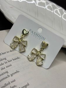 Cute Bow Heart Dangle Earrings