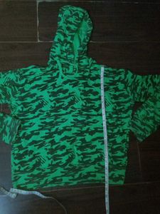 Green Camo Print Hoodie