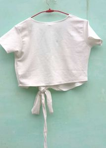 White Wrap Crop Top 🎀🪽