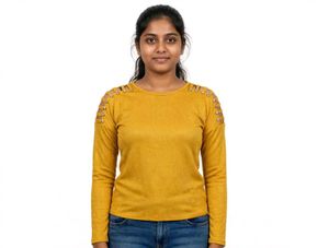 yellow top shirt and Blue Graphic Print T-Shir