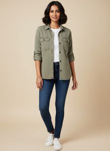 unisex denim  Long Sleeve Shirt