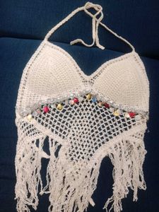 Crochet Halter Neck Crop Top