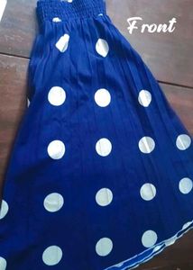 Blue Pleated Skirt