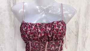 Floral Ruched Crop Top