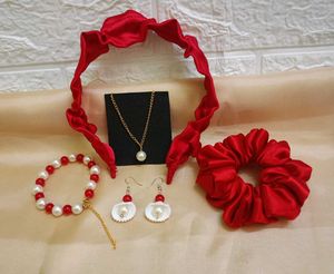 Red Jewelry & Hair Accessory Set