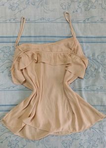 H&amp;M Peach Ruffle Camisole Top