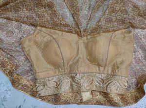 Elegant Gold Print Cape Top
