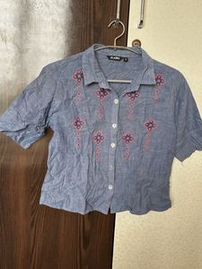 Embroidered Crop Top