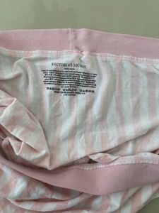 Victoria's Secret Pink Striped &amp; White Briefs Set
