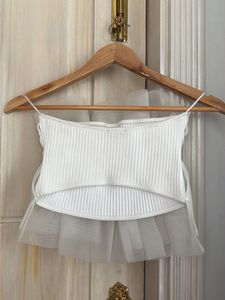 White Ruffle Tube Top