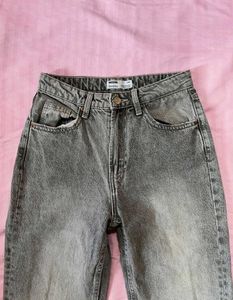 Grey Washed Denim Jeans