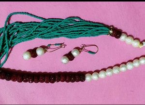 Bohemian Beaded Necklace &amp; Earrings Set