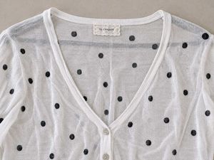Chic White Polka Dot Cardigan