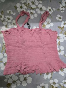 Pink Smocked Cami Top