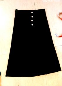 Elegant Black Velvet  Skirt