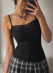 Black Lace Camisole Top