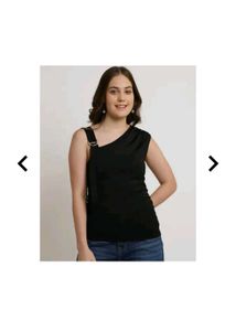 SHEIN Black One-Shoulder Ruched Top