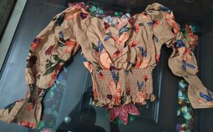 Floral Smocked Crop Top