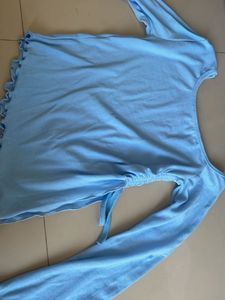 Cute Light Blue Long Sleeve Top