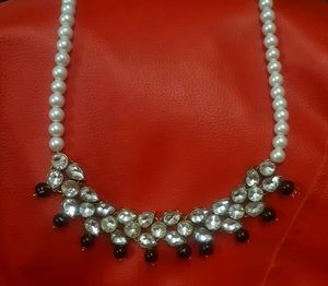 Imitation White Beads Kundan Jwellary