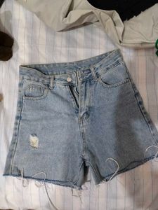 Distressed Denim Shorts