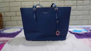 Authentic Da Milano Blue Genuine Leather Tote