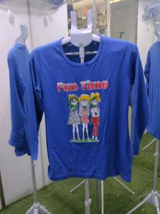 Blue "Fun Time" Graphic T-Shirt