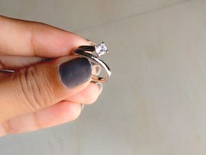 Silver Crossover Adjustable Open Ring 💙