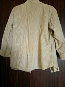 Classic Butter Yellow Striped Button-Up Shirt