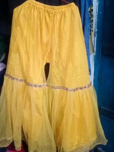 Yellow Ethnic garara Firock With Dupatta