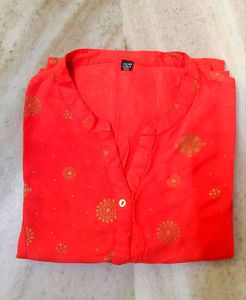 🧡Orange Printed Kurta