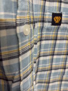 Men's Blue Plaid Short Sleeve Shirt