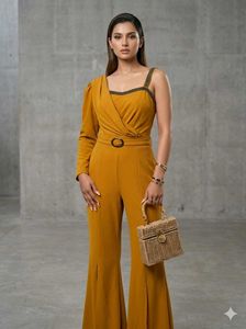 Mustard One-Shoulder Jumpsuit